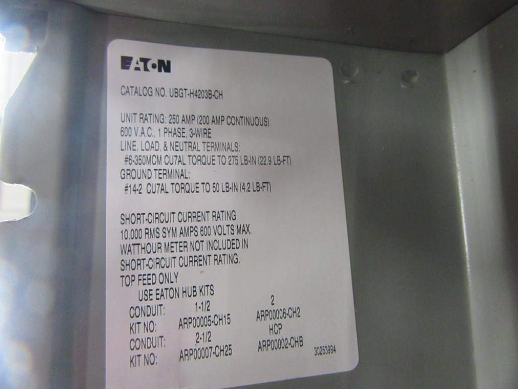 NIB UBGTH4203BCH Meter Socket, 1Ph, 200A, 3-Wire