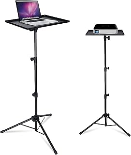 XMSound Projector Tripod Stand, Universal Laptop Tripod Stand, Folding Floor Tripod Stand, Outdoor Computer Table Stand for Stage or Studio, Height Adjustable 23 to 46 Inch