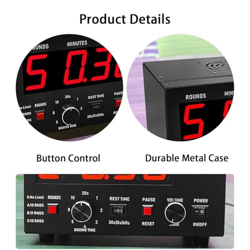 Boxing Interval Timer Profesional con Pantalla LED Azul miniatura 4