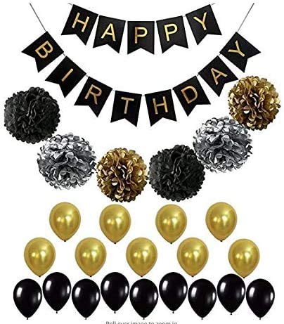 Rayking BLACK and GOLD PARTY DECORATIONS