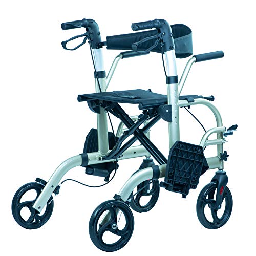 WINLOVE 2 in 1 Rollator Walkers for Seniors with Padded Seat Medical