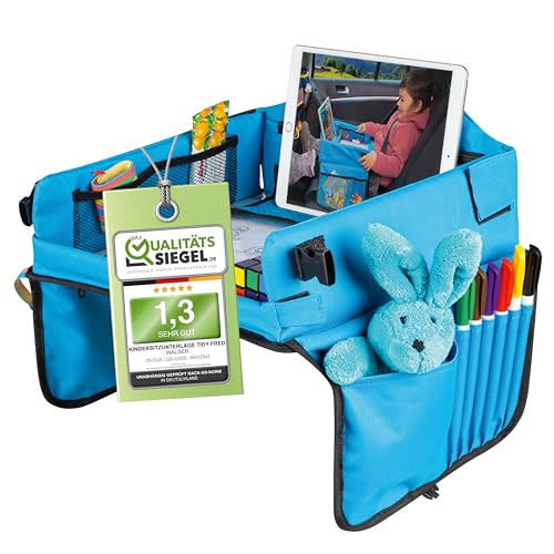 WALSER Reisetisch Auto Kinder, Autotisch für Kind, Knietablett Kinder Auto, Auto Tisch Kinder, Auto Kindertisch, Auto Maltisch Kinder, Auto Kinder Beschäftigung, Autoreise Kinder, Auto Kind Tisch blau