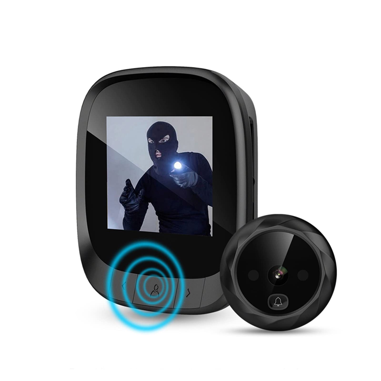 Video Doorbell, Schermo LCD Spioncino elettronico for porte Campanello for porte notturne Fotocamera for spioncino Registrazione di foto Videocamera for porte digitali Campanello intelligente