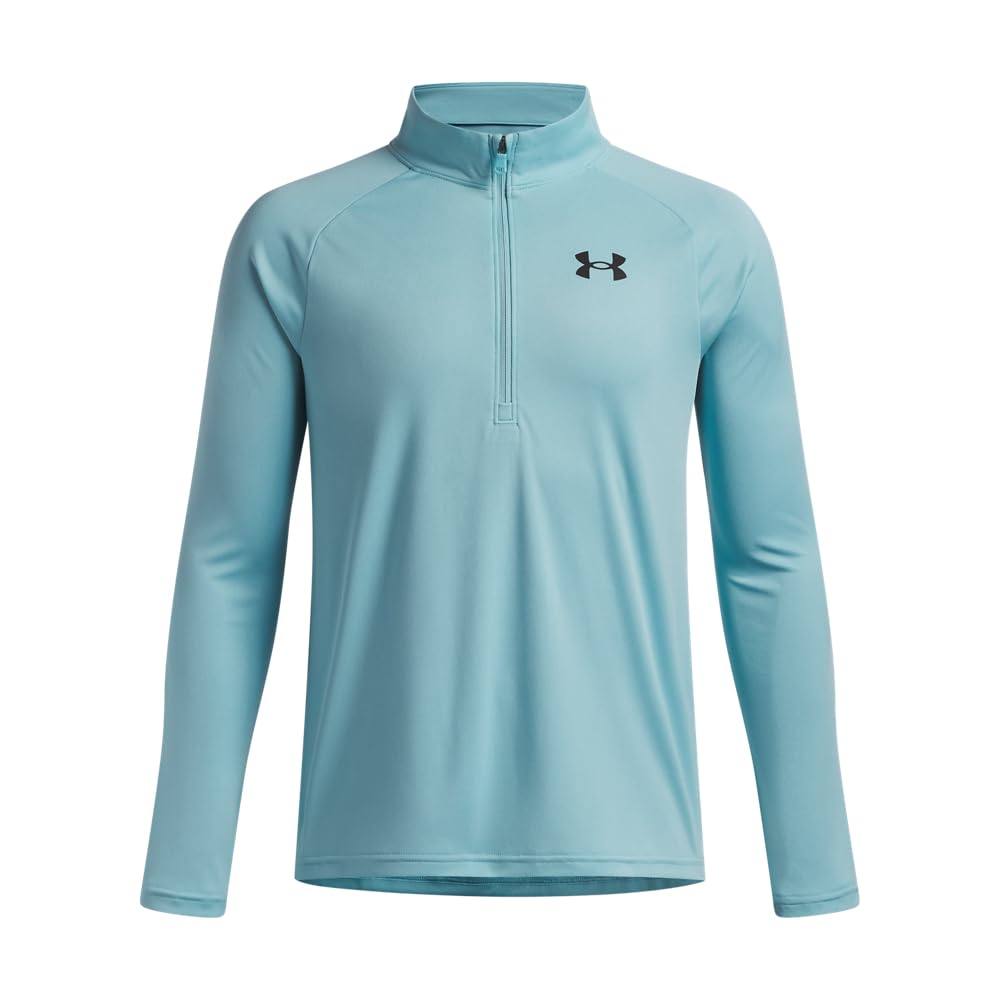 UNDER ARMOUR Junior Boys Training Tech 1/2 Zip, Blue, Size S=7-8 Years