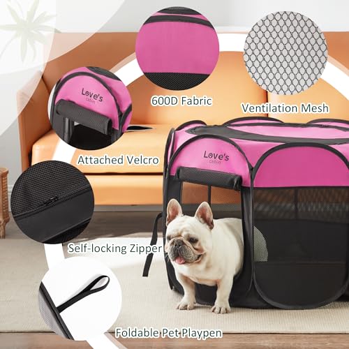 Love’s cabin Pet Puppy Dog Playpen, Small Dog Tent Crates Cage Indoor/Outdoor, Portable Playpen for Dog and Cat, Foldable Pop Up Dog Kennel Playpen with Carring Case, Removable Zipper Top, Pink Love’s cabin Pet Puppy Dog Playpen, Small Dog Tent Crates Cage Indoor/Outdoor, Portable Playpen for Dog and Cat, Foldable Pop Up Dog Kennel Playpen with Carring Case, Removable Zipper Top, Pink
