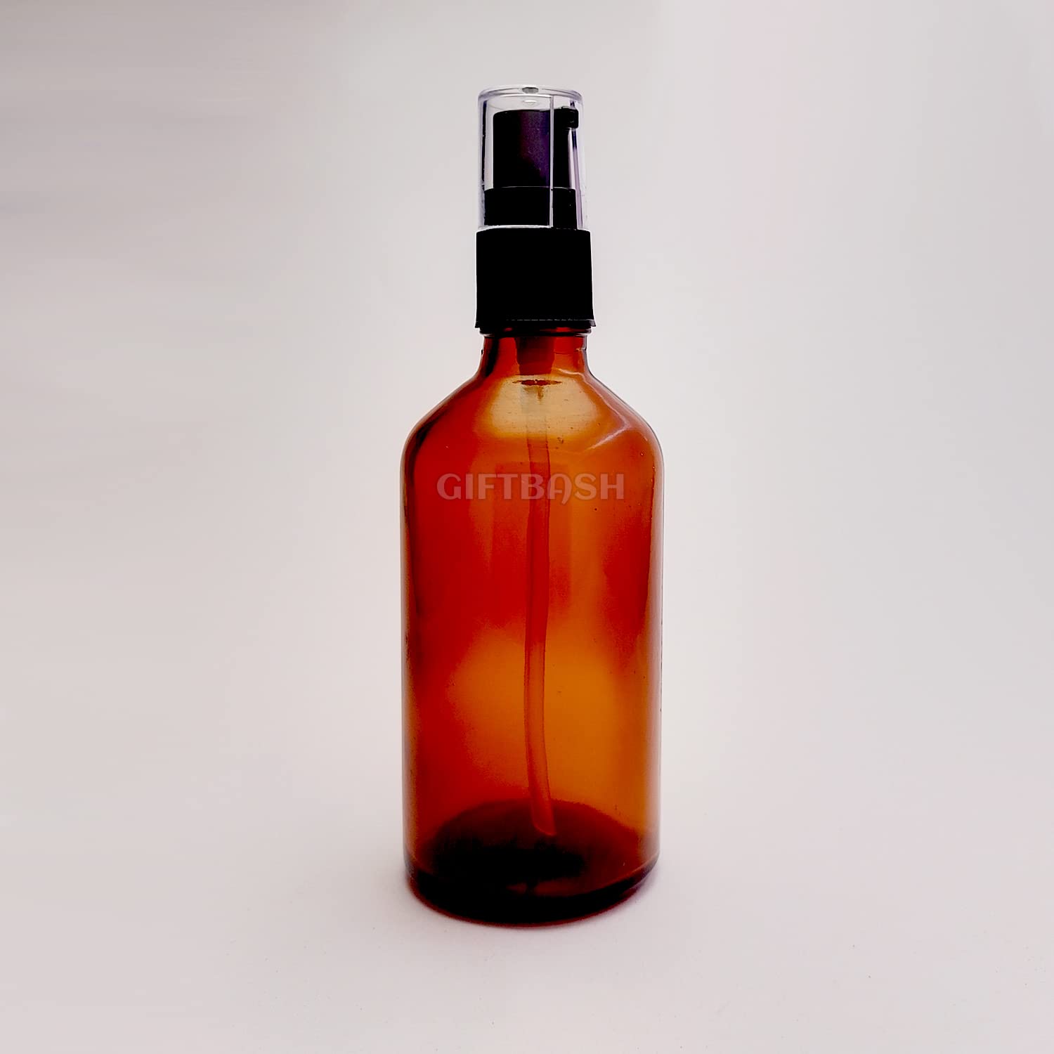 Amber Glass refillable 100ml Round Bottle with Lotion Pump for Multi use, Set of 6 Pcs-image-36