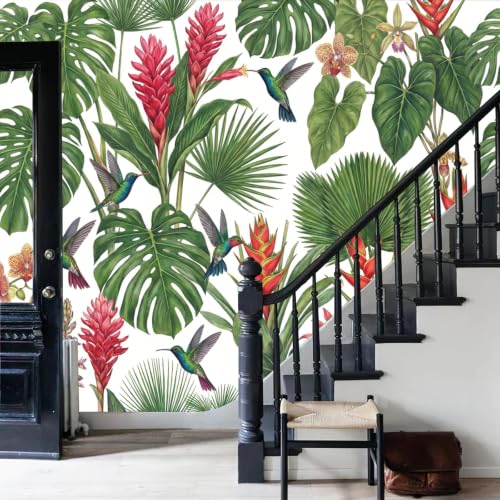 Fresque murale plantes tropicales 3D HD effet panoramique WunM Studio