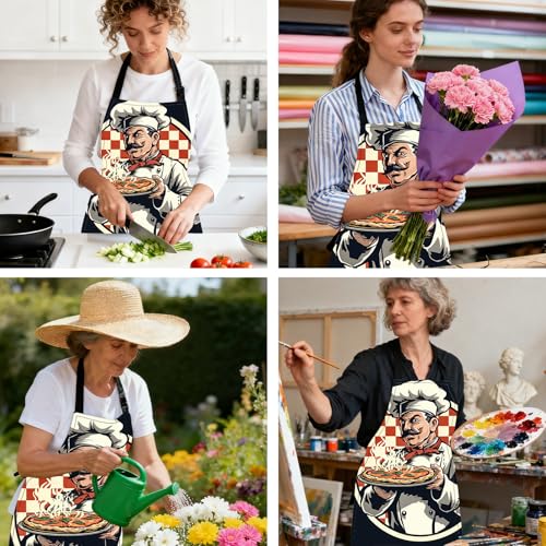 Image of Nuxovilar Cute Cooking Kitchen Apron, 26.77 * 30.7 Inches, Essential for Kitchen Cooking, Baking, Festive Gatherings