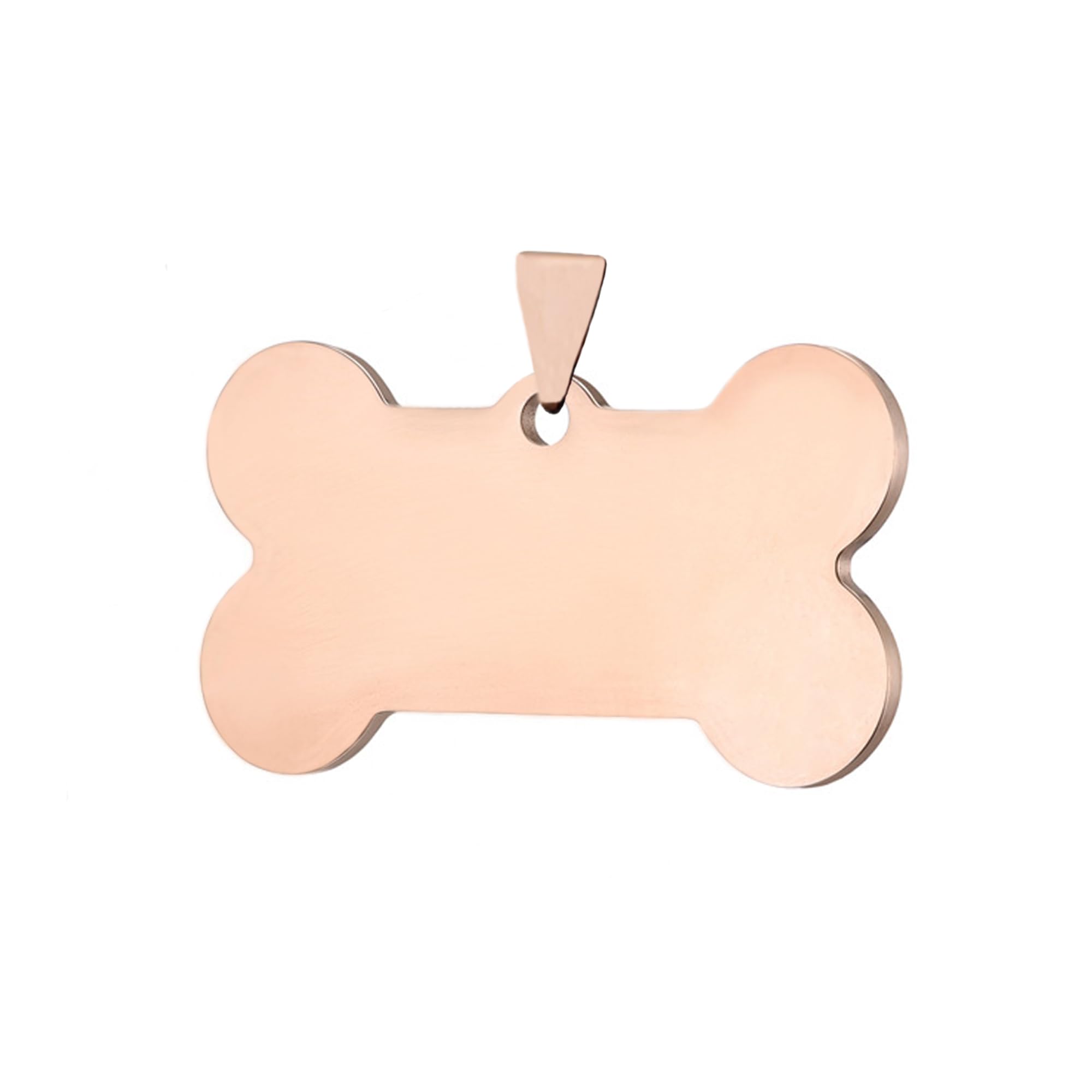 Stainless Steel Pet ID Tags Rose Gold Blank Charms Bone Dog ID Tags Pet Collar Name Accessories 1.5