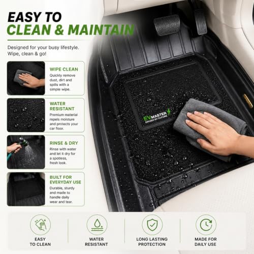 Image of EV MASTER 9D Car Floor Mats for MG ZS EV Hybrid (2026 Onwards) Complete Set | Anti Slip Full Coverage Premium Luxury Car Floor Mats | Washable Waterproof All Weather