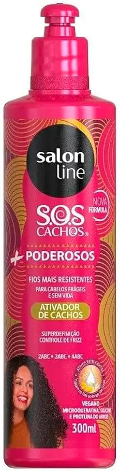 Salon Line, Ativador de Cachos, SOS Cachos, + Poderosos, Vegano - Cabelos Ondulados, Cacheados e Crespos, 300 ml