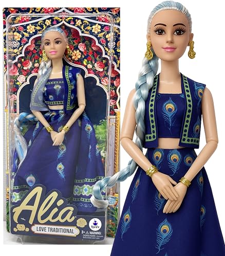 Image of Doll in Lehenga for Girls | Made in India Traditional Toy | Beautiful gudia| Birthday Gift for Kids Aged 3-13 Years | Cultural Indian Fashion Toys in Premium Packaging (C17)