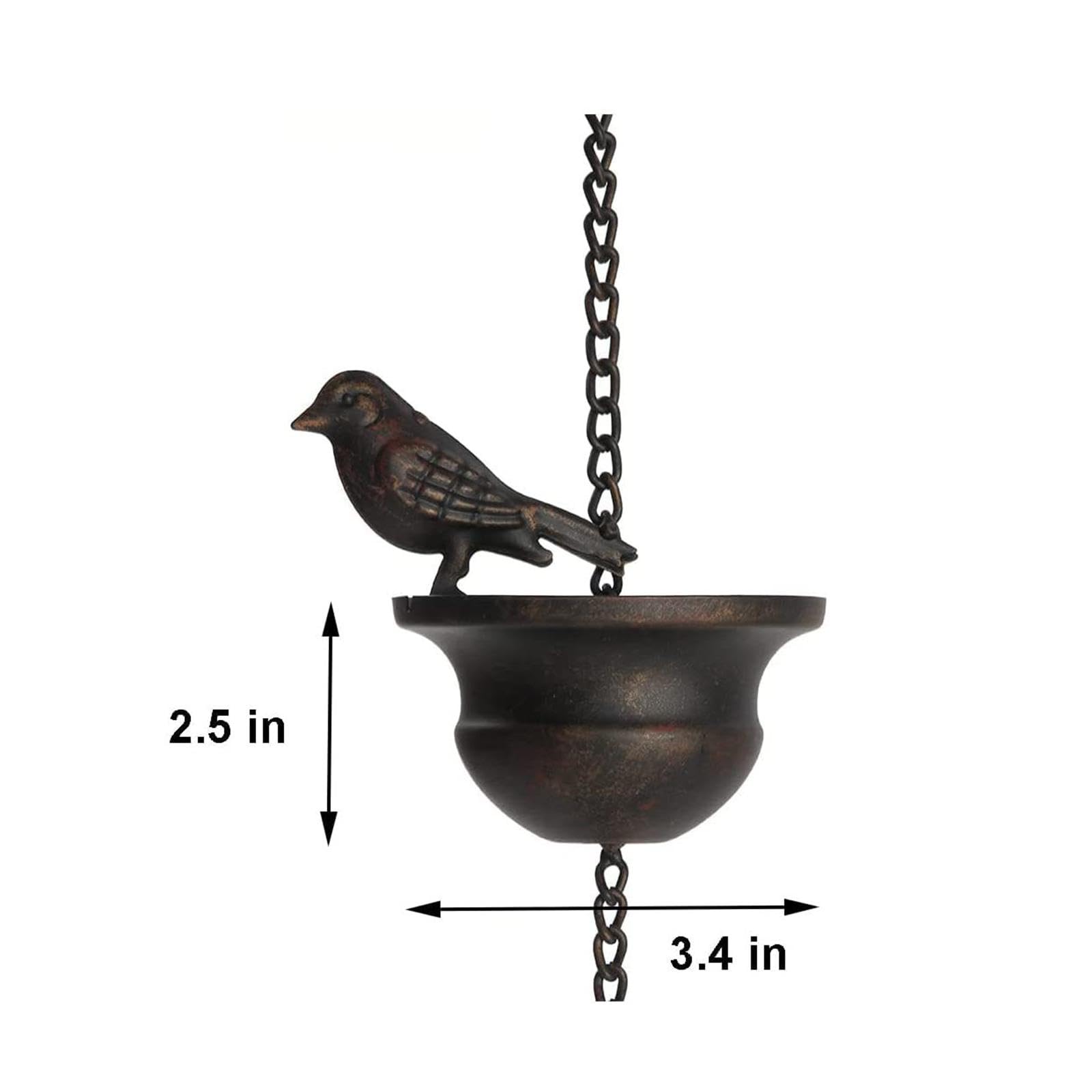 F Fityle Catene Antipioggia per Uccelli per grondaie di Ricambio Coppe collettore Pioggia deviatore Acqua piovana Catena Antipioggia 240 cm per