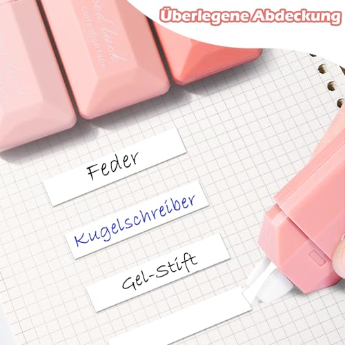 EUDUQ 12 Stück Korrekturroller Korrekturmaus,6mx5mm Morandi Farbverlaufsfarben Korrekturbänder Set,Süß Mini-Korrekturband mit Schutzkappe,Mini Correction Tape für Schulsachen und Büros