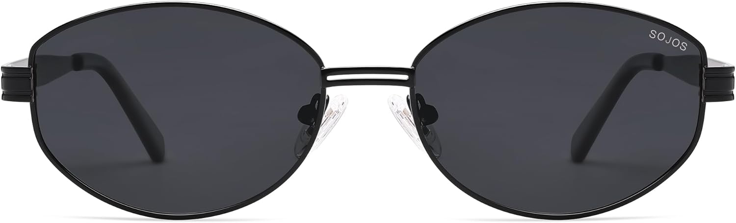 SOJOS Trendy Oval Round Polarized Sunglasses for Women Men, Retro Chic Circle Shades SJ1255 - Image 2