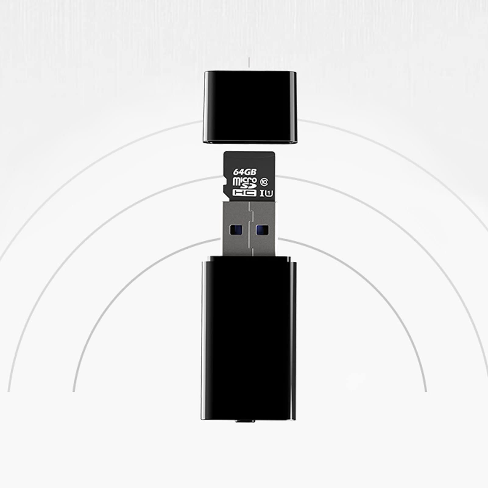 Mini enregistreur audio USB pour réunions et cours de 64Go avec dictaphone d'activation vocale
