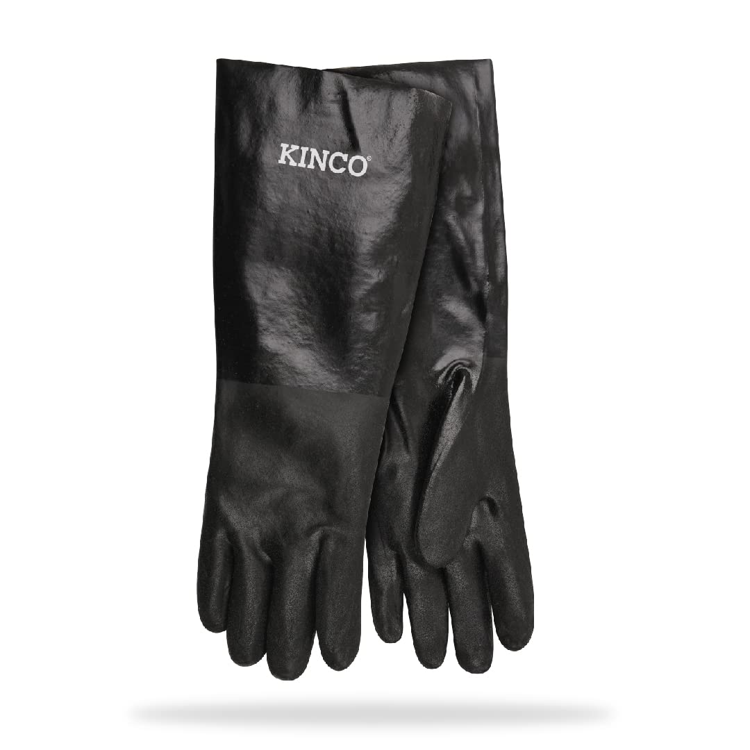 Kinco 035117718852 18" Pvc Coated Glove with Sandy Finish, Large, Black