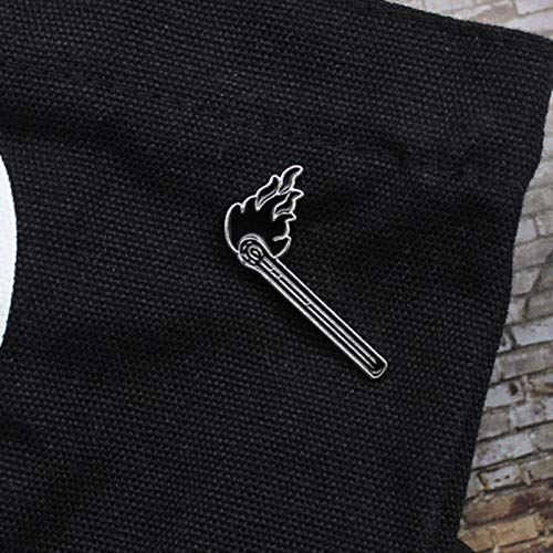 Pin Badge, creativo unisex Burning Match Shirt