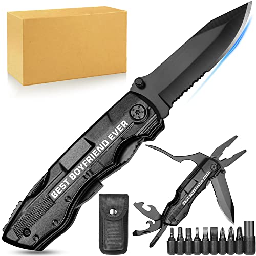Gifts for Boyfriend, 'BEST BOYFRIEND EVER' Multitool Pocket Knife, Boyfriend Valentines Day,...