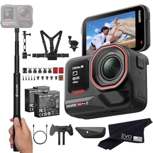 Image of Insta360 Ace Pro 2 Snow Bundle- 8K Waterproof Action Camera Co-Engineered with Leica, Flagship 1 /1.3 inch Sensor, 8K30, 2.5 inch Flip Screen|Includes Snow Bundle, Invisible Selfie Stick