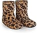 normani Hausschuhe für Ofen oder Mikrowelle mit Leinsamenfüllung Körnerpantoffeln Wärmehausschuhe Supersoft Stiefel Farbe Leopard Größe 41-45