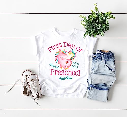 First Day Of VPK Shirt For Girl Personalized With Name And School Year Unicorn4