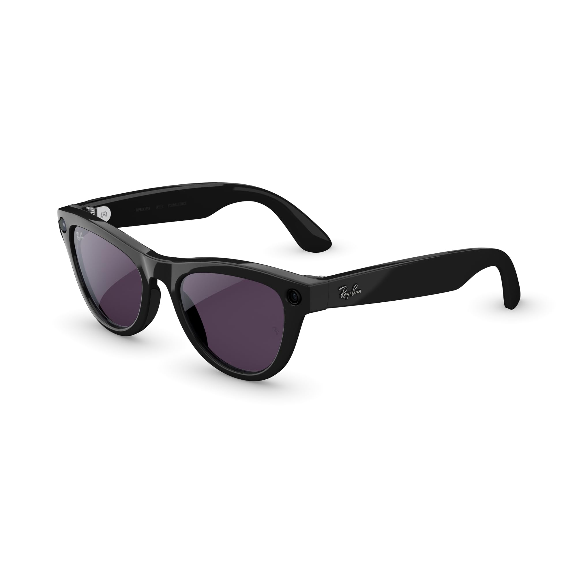 Ray-Ban Meta (Gen 2) Skyler Gafas IA para Hombre, Mujer — Cámara Ultra-Wide 12 MP, Video 3K Ultra HD, Meta AI — 2X Duración de Batería — Montura Negra Brillante, Lente Transitions® Amethyst