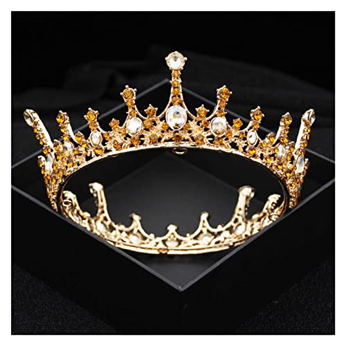 Diadema redonda rosa de cristal como regalo para damitas de honor