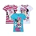 Disney Girl's 3-Pack Minnie Mouse Short Sleeve Graphic Tee Shirt Set, 4 Pink