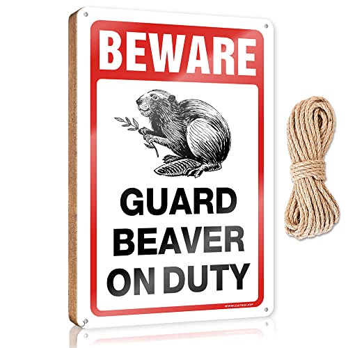 CakJuice oX[A[g Funny Beware! Guard Beaver On Duty ؐTC tg|[`TC DIY hAtgTC(TCY:15X28CM)