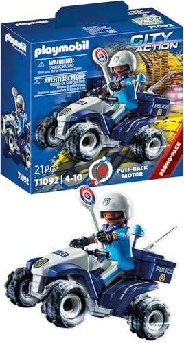 PLAYMOBIL | City Action | Polizei-Speed Quad mit Rückzugsmotor | Spielzeug für Kinder ab 4 Jahren | 71092