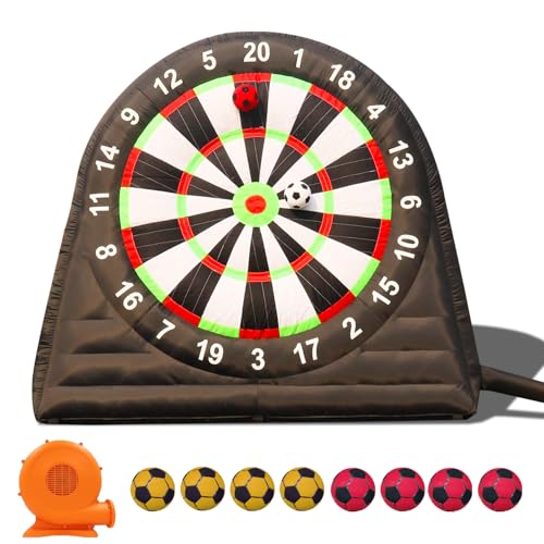 SAYOK Outdoor Oxford Cloth Inflatable Soccer Darts Board with 8pcs Inflatable Balls for Sports Game, 16.4ft Tall