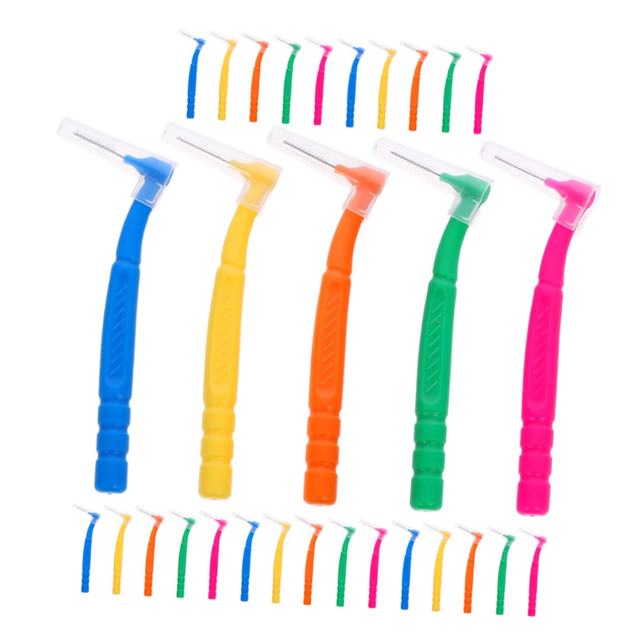 BESTYASH 5 Series Cepillo Interdental Termina Cleaner Brush Adulto Fácil Pequeño Delgado Cepillo De Cepillo De Limpieza De El Plastico 30 Piezas X 5