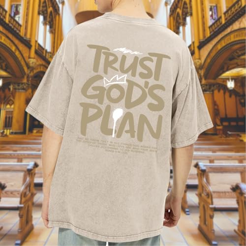 Image of BINTEHGS God Christian T Shirts for Men Jesus Faith Shirt Acid Wash Oversized Tees Bible Verse Graphic Vintage Tshirt