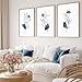 Minimalist Black and White Flower Wall Art - Fine Line Floral Artwork - Neutral Botanical Wall Art - Unframed