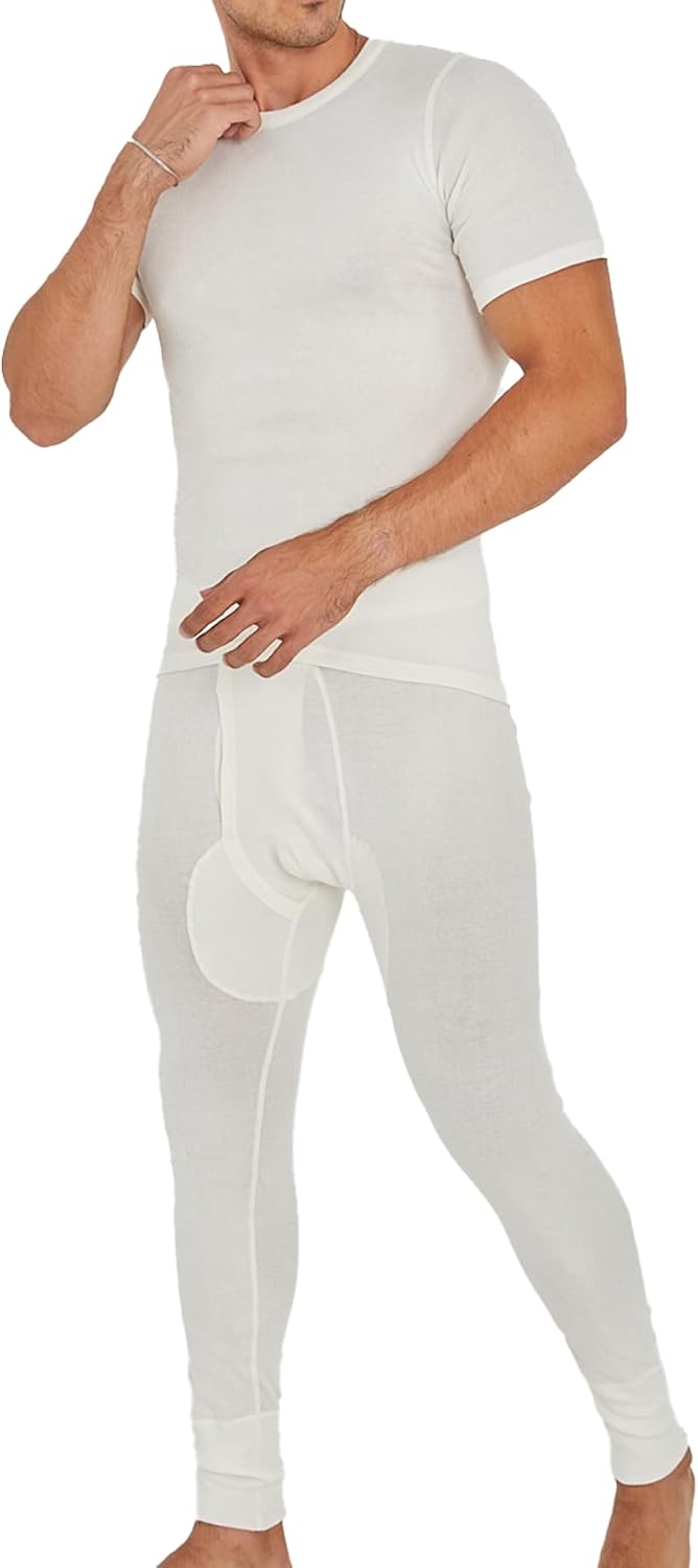 Men's Thermal Underwear Set – Ultra-Soft Fleece Lined Long Johns Base Layer for Winter | Warm Top & Bottoms for Cold Weather