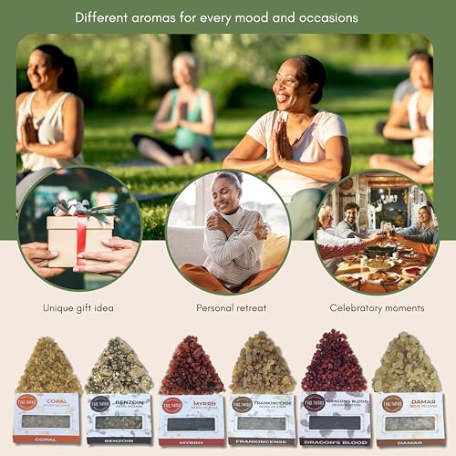 Resin Incense - Natural Tree Gum Sap - 6x30g Variety Pack Including Frankincense and Myrrh Copal Benzoin Dragon\'s Blood Damar - Thumbnail 5