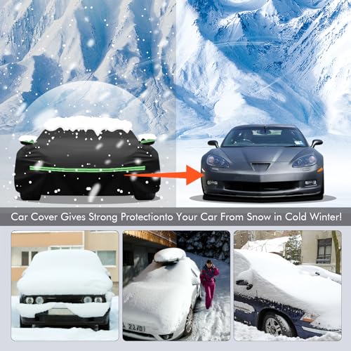 Image of for Corvette 2005-2013 C6 Car Cover 210D Outdoor Waterproof UV Protection, with Cotton Layer, Zipper Door, Reflective Strip, Storage Bag, for Chevy C6