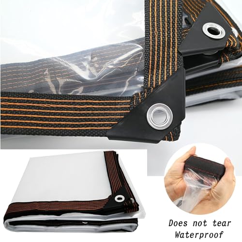Bâche en PVC transparent étanche avec œillets pour fermeture auvent