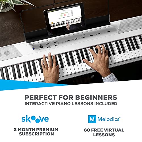 ALESIS RECITAL piano numérique 88 touches semi-lestées avec enceinte intégrées & Audibax Onyx 130 Plus White – Support Double Ciseaux pour Clavier – Support pour Clavier de Musique Électronique - Les Beatles, Paul McCartney, John Lennon, RIngo Starr, George Harrison ALESIS RECITAL piano numérique 88 touches semi-lestées avec enceinte intégrées & Audibax Onyx 130 Plus White - Support Double Ciseaux pour Clavier - Support pour Clavier de Musique Électronique – Image 4