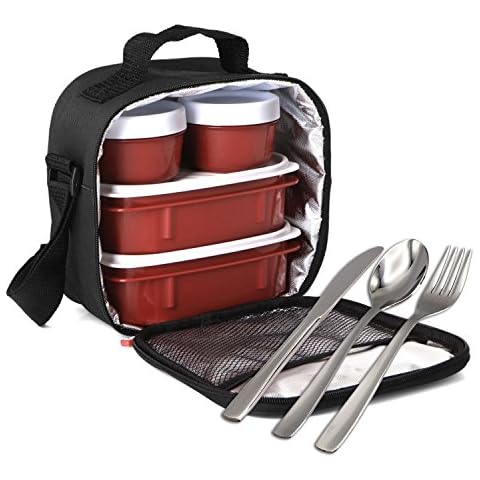 PracticFood Isolierte Thermo Kühltasche Mittagessen Lunch-Tasche Lunchbox Tragetasche Gekühlt Cover
