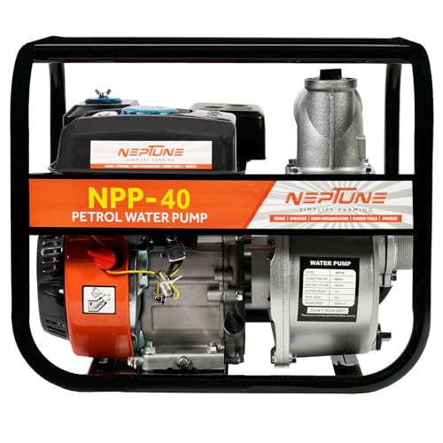 Image of Neptune Simplify Farming NPP-40 Turbo Water Pump | 6.5 HP 4-Stroke Petrol Engine | 4-Inch Outlet | 3600 RPM High Performance | 1200 L /min Max Flow | Perfect for Farming, Irrigation & Water Transfer