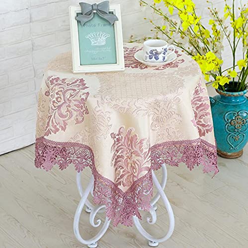 Nappe en dentelle violette 50x50 cm pour petite table basse ou meuble TV