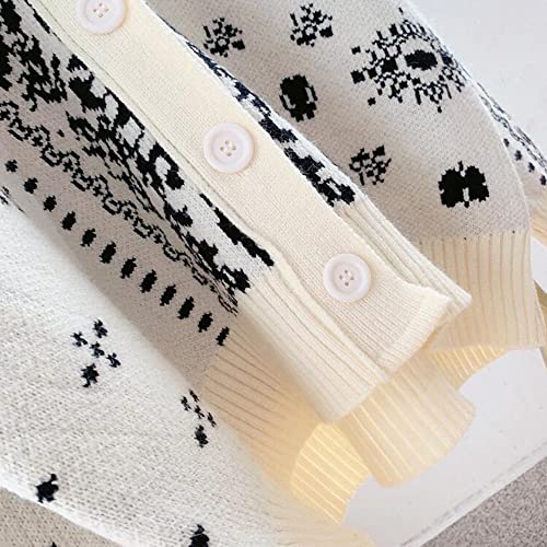 Women's Sweater Vintage V-Neck Jacquard Sweater Coat Women's Loose Casual Knitting Cardigan top 5