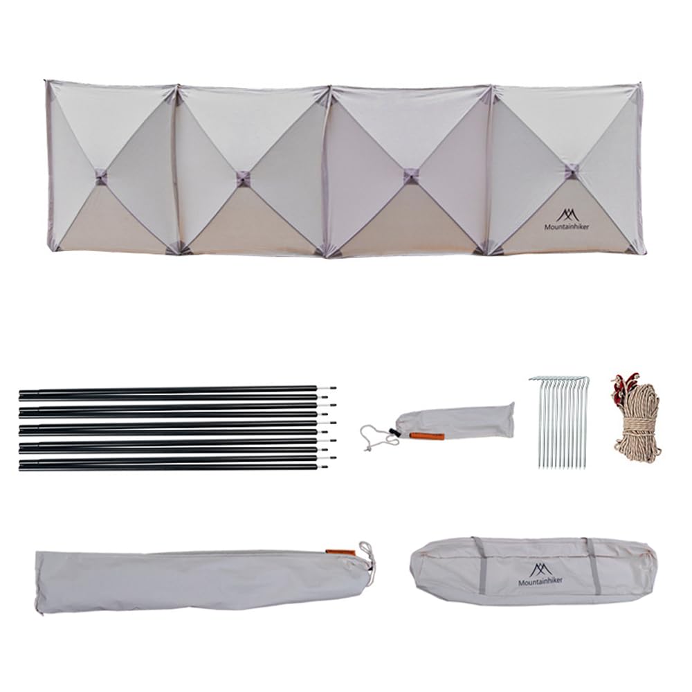 Paravento da Campeggio per Fornello Frangivento Parabrezza Resistente per Campeggio, Spiaggia, Giardino, Barbecue, Parabrezza di Alta qualità attività All'aperto, Beige/Verde (Beige #-2)