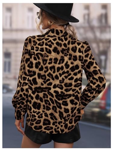 SOLY HUX Women's Button Down Shirts Casual Long Sleeve Print Collar V Neck Blouse Tops2