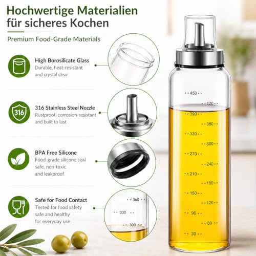 Botella de aceite MHTECH de vidrio con división precisa y punta de acero 3