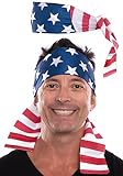 American Flag Sports Bandana Headband Patriotic Head Wrap USA for Men and Women Sweatband for Exercise, Running, Football, Cycling