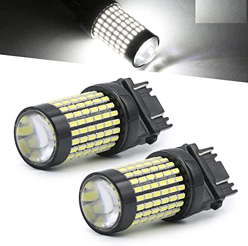 Syneticusa 3157 White LED Strobe Brake Lights Bulbs Super Bright Wedge High Power 3014 SMD 12V Flashing Strobe Stop Lights Replacement for Cars, Truck