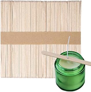 Wendergo 100 Pcs Wooden Candle Wick Holders, Wick Bars for Candle Making, Candle Wick Centering Device, DIY Candle Making Accessories Tool